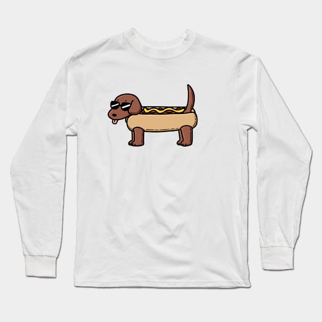 Hot Dog Long Sleeve T-Shirt by KammyBale